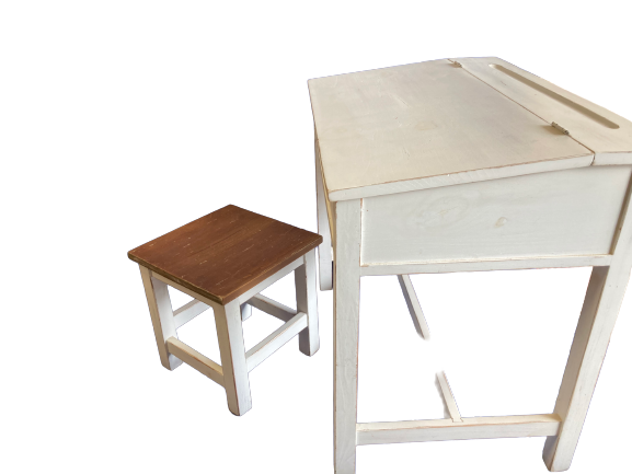 Country corner school desk with stool