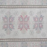 Decorative soft muted color turkish oushak rug, living room rug 5'11'' x 7'3''