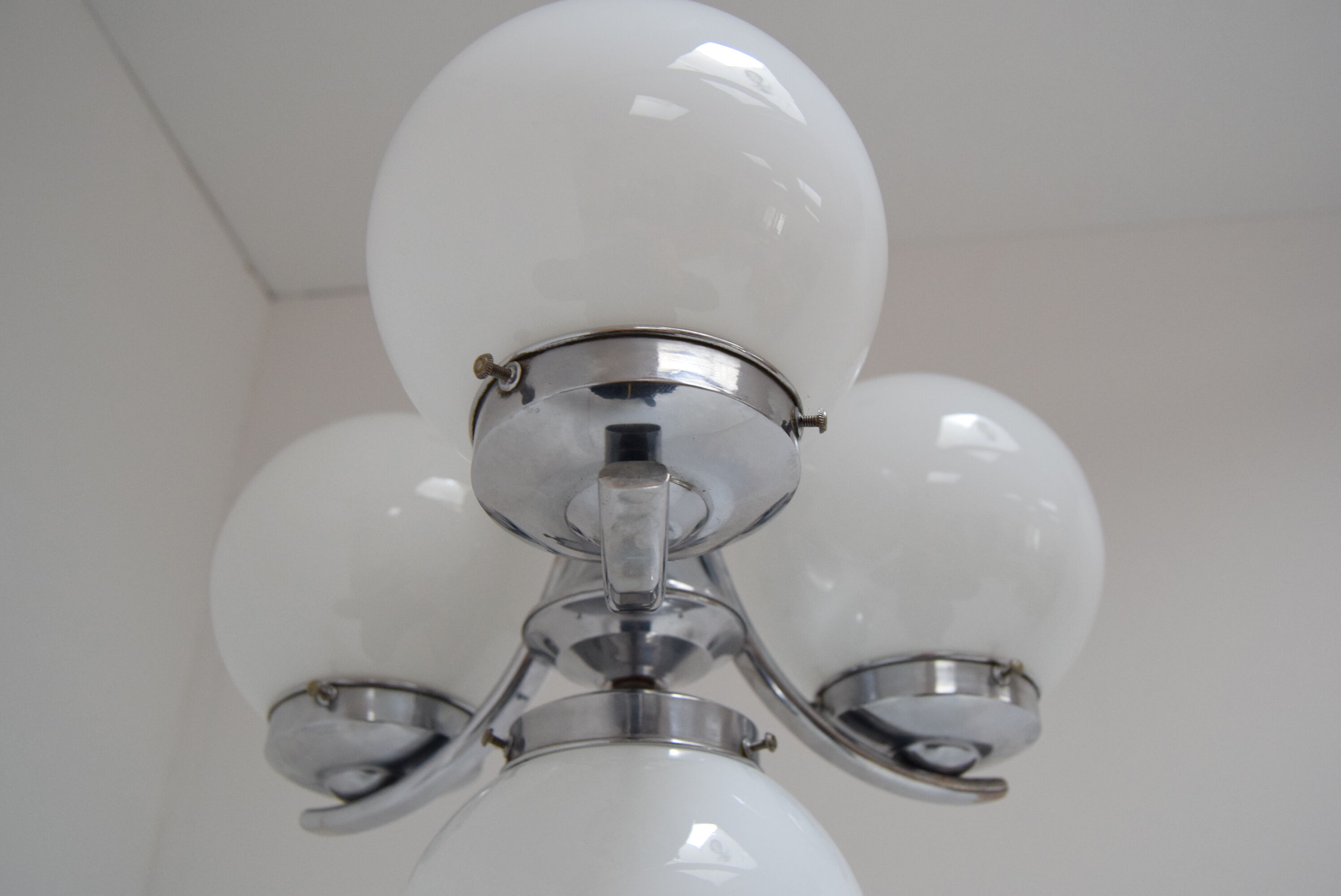 Art deco chrome chandelier, 1930s