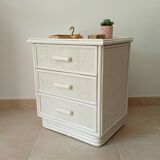 Vintage rattan bedside table from the 70s/80s