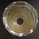 Set of 2 Vintage French Amber Patterned Glass Shades Frilled Edge