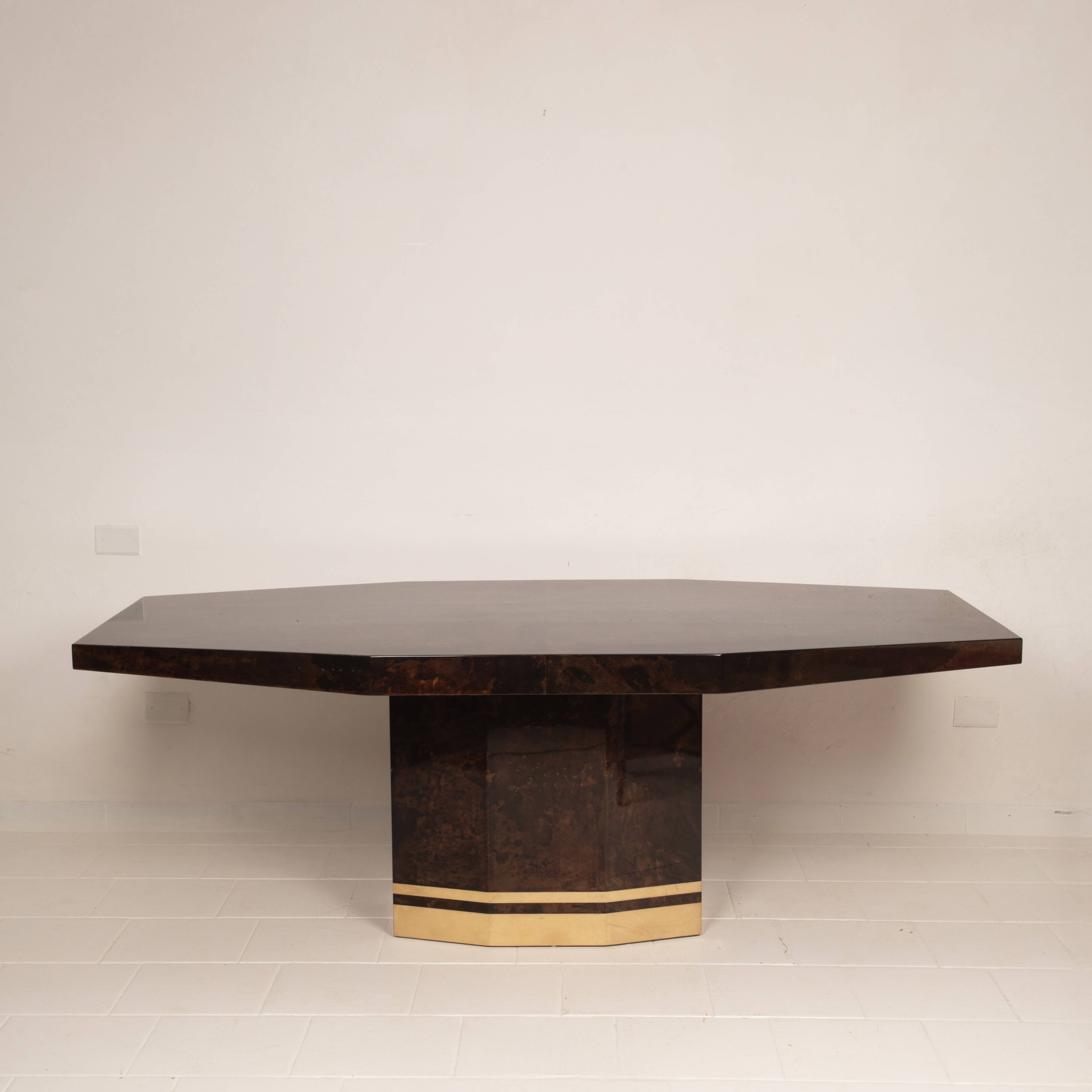 Table à manger Mod. 2007D par Willy Rizzo & Nucci Valsecchi pour Aldo Tura, 1970
