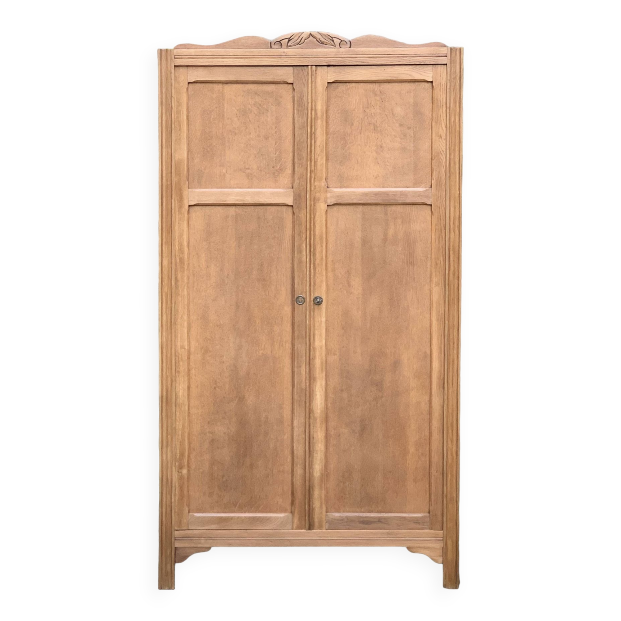 Parisian wardrobe, art deco raw wood wardrobe, 1930