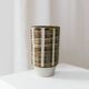 Brown Beige Ceramic Vase - Mid-Century Studio Vase, 1960s, Crosshatch Texture