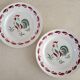 2 plates decorated with rooster, Céranord