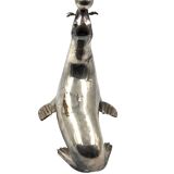 Art deco silverplated brass Seal sculpture, France 1940s