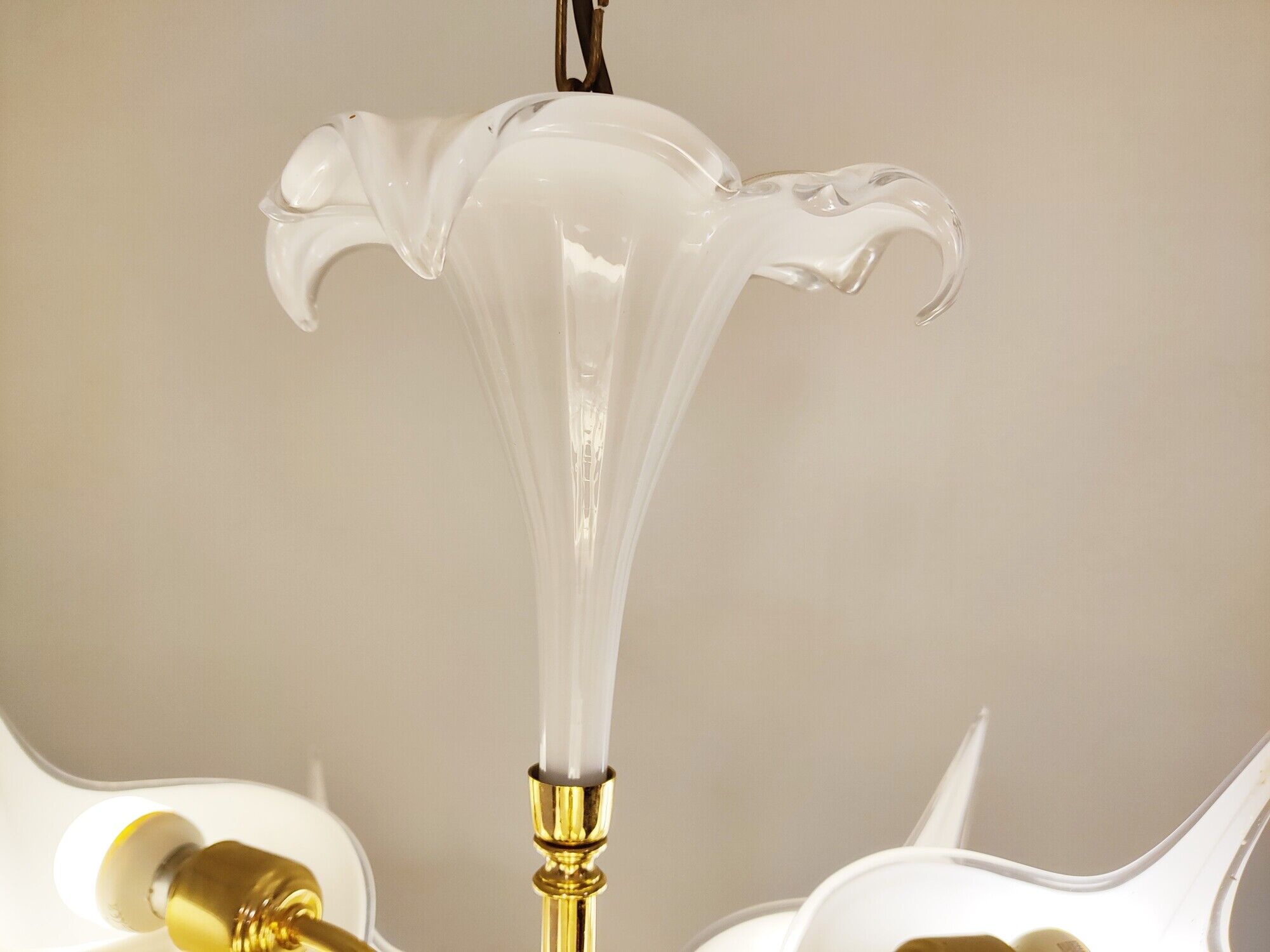 Murano Glass Canna Lily Chandelier, 1970s