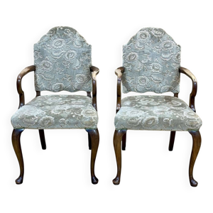 paire de fauteuils chippendales - noyer