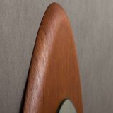 Oval italian mid-century teak mirror - 157x48cm