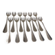 12 fourchettes à huitre en métal argenté orfèvre J Brille manche uniplat