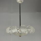Art Deco Venetian Chandelier in Colorless Murano Glass Circa 1920