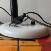 Lampe de bureau métallique vintage blanche et noire