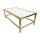 Vintage italian coffee table in brass and glass - 1970
