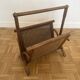Brown rattan and cane magazine rack