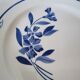 Creil et Montereau round serving dish, blue flower motif