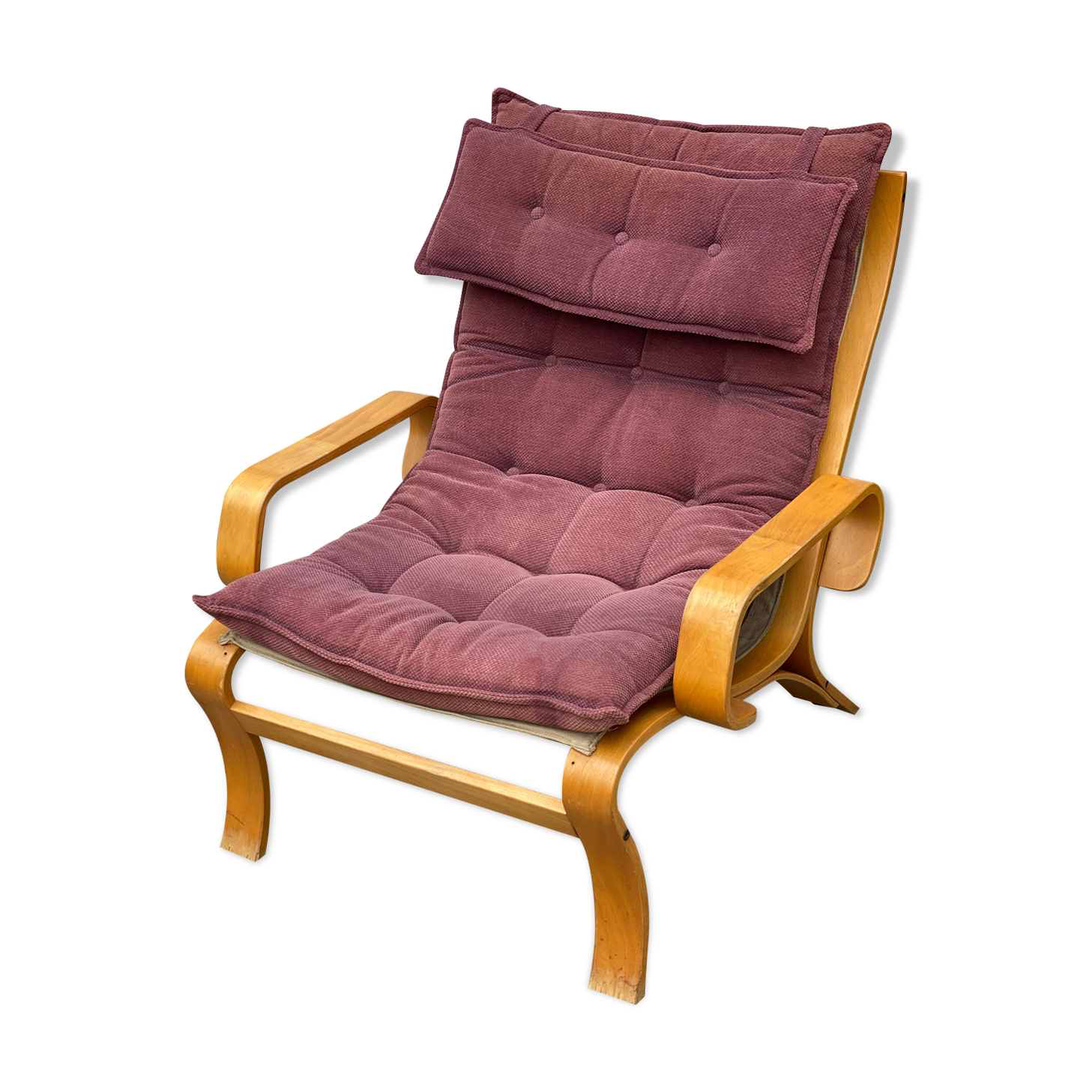 Vintage Swedish Bent Wood Lounge Chair
