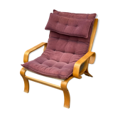 Vintage Swedish Bent Wood Lounge Chair