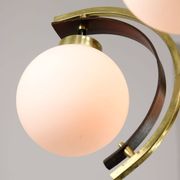 Mid-Century Modern Italian Brass and Opaline Chandelier