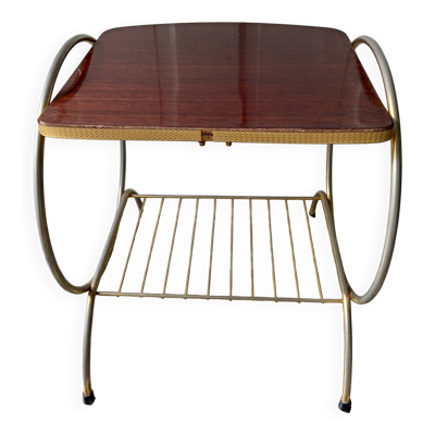 Table d'appoint vintage en laiton et formica