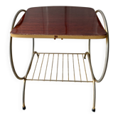 Table d'appoint vintage en laiton et formica