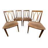 Mid century retro vintage teak and cloth dining chairs by GPlan 1970