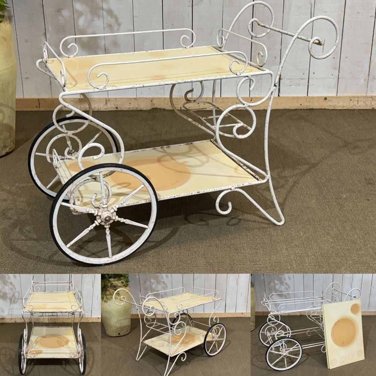 1980s metal wheeled dessert trolley