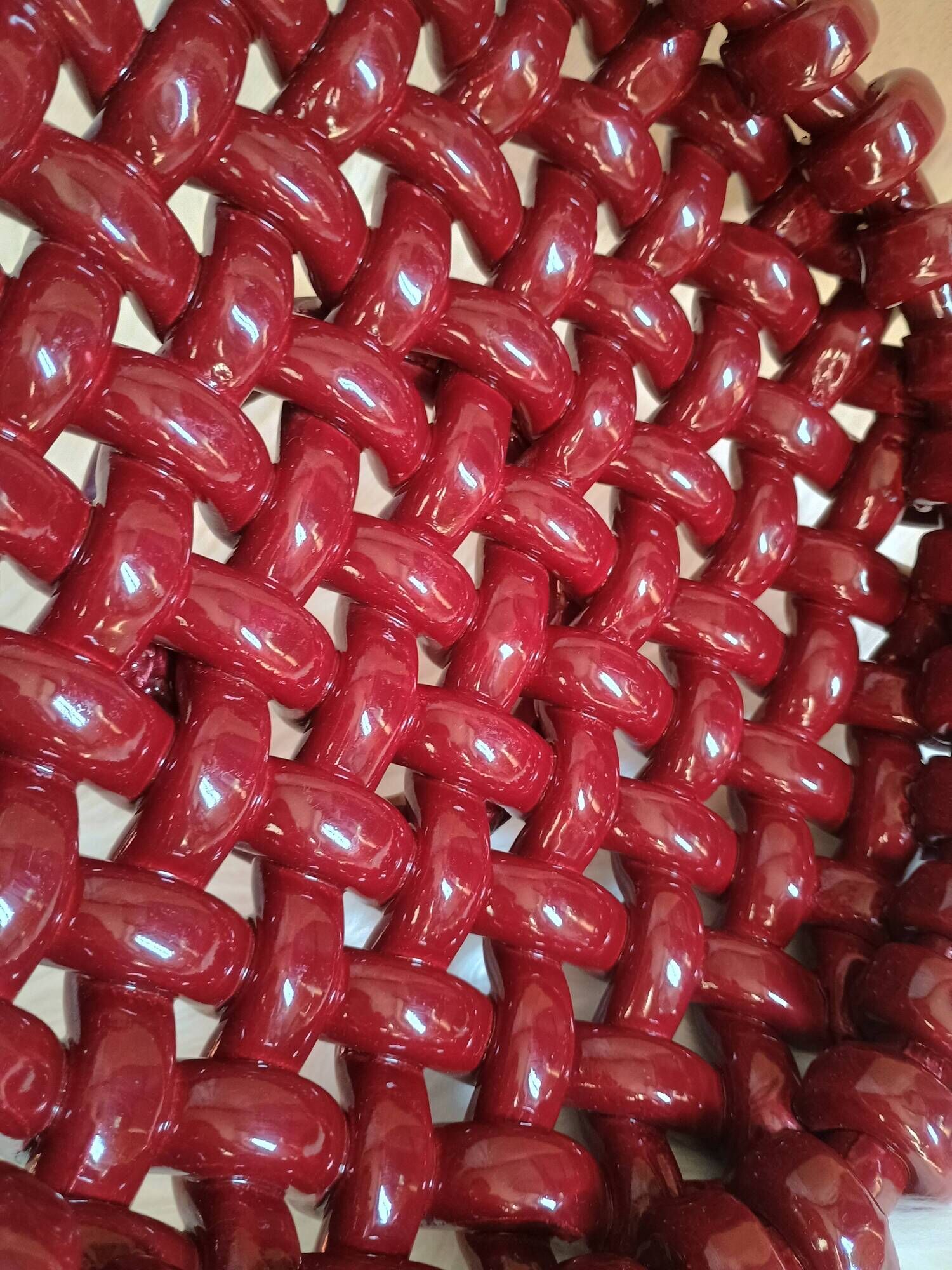 Corbeille à fruits tressée Jérôme Massier Vallauris bordeaux