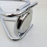 Chrome metal umbrella stand, space age, modernist, futuristic, 70's