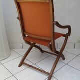 Fauteuil pliant ancien en bois