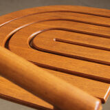 Set of 3 solid barstools in oak by Allmilmö