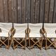 4 mid-century safari folding chairs