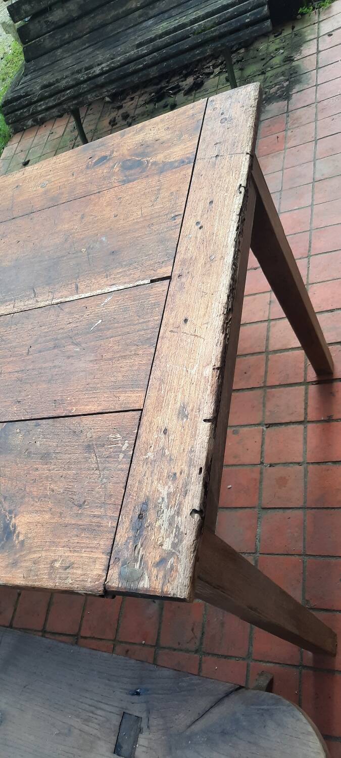 Farm table and pair of benches