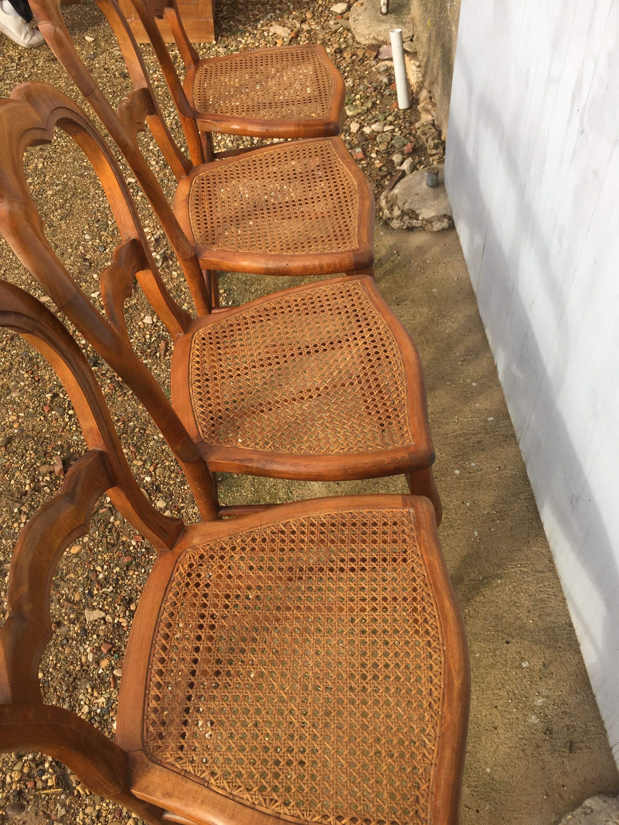 Set 4 chairs louis Philippe in caning