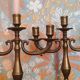 Pair of antique gilded brass candlesticks