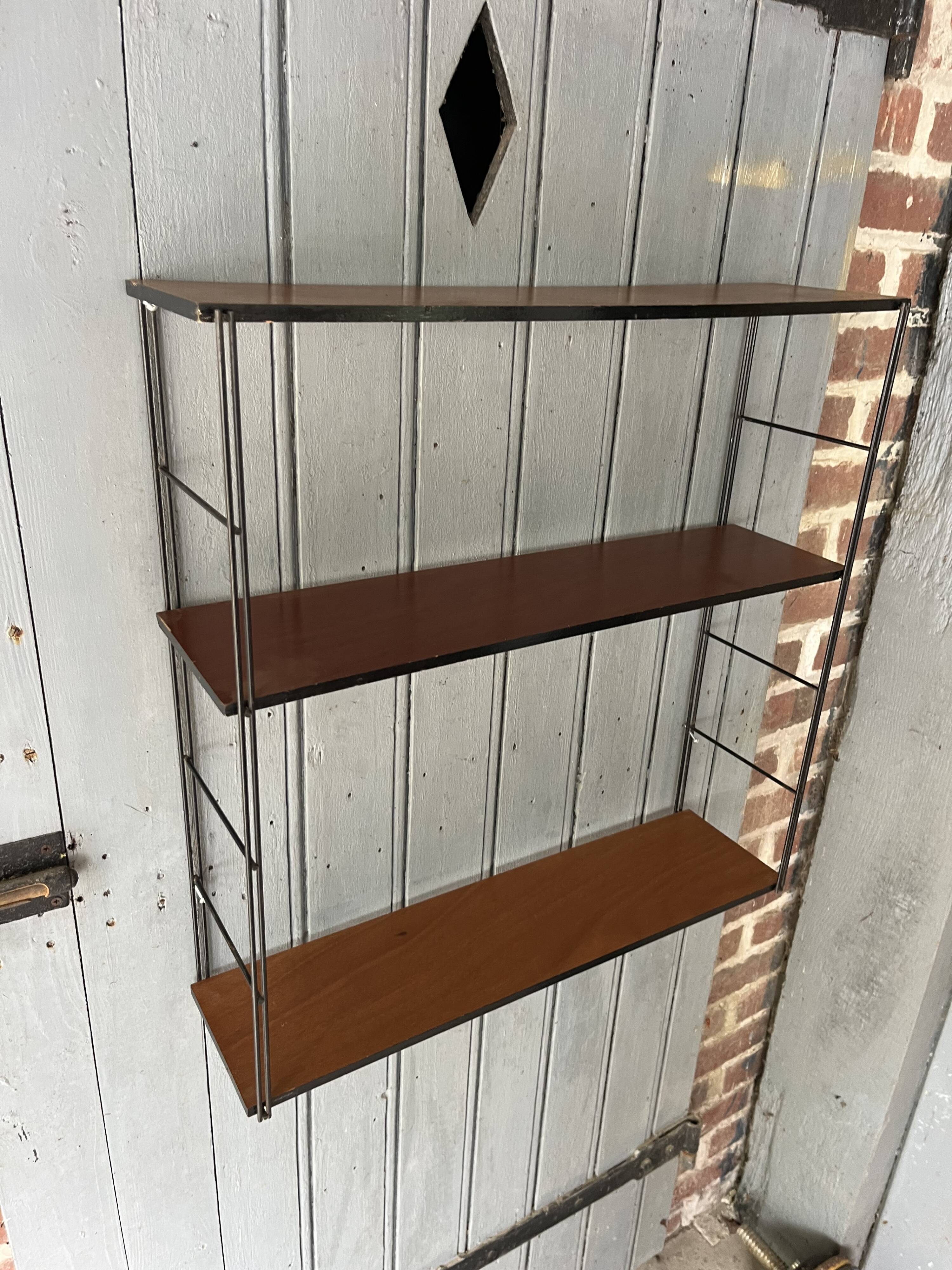 String shelf in wood and iron
