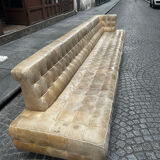 Beige leather bench