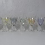 7 glasses aperitif vintage harlequin
