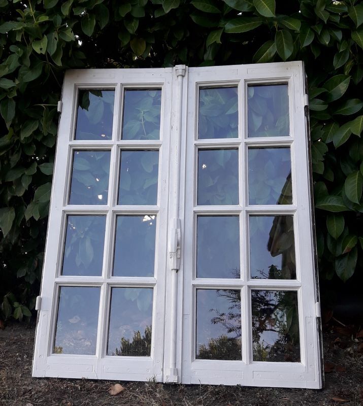Old oak window H96.9xL81cm small panes