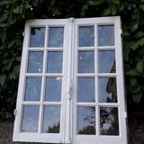 Fenêtre chêne H96,9xL81cm ancienne petits carreaux