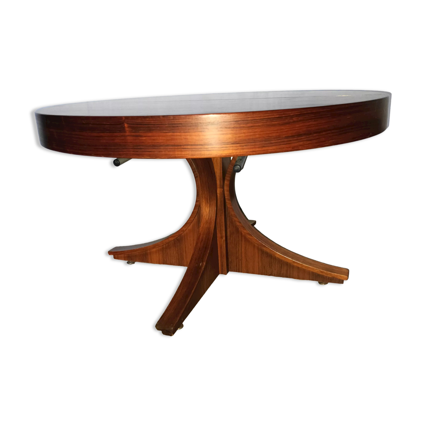 Table basse a systeme monte et baisse extensible de luigi Bartolini,années 70