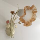 Sconce metal flowers shades pastels