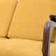 Second-hand Danish teak canapé, reupholstered in yellow, 1960s.