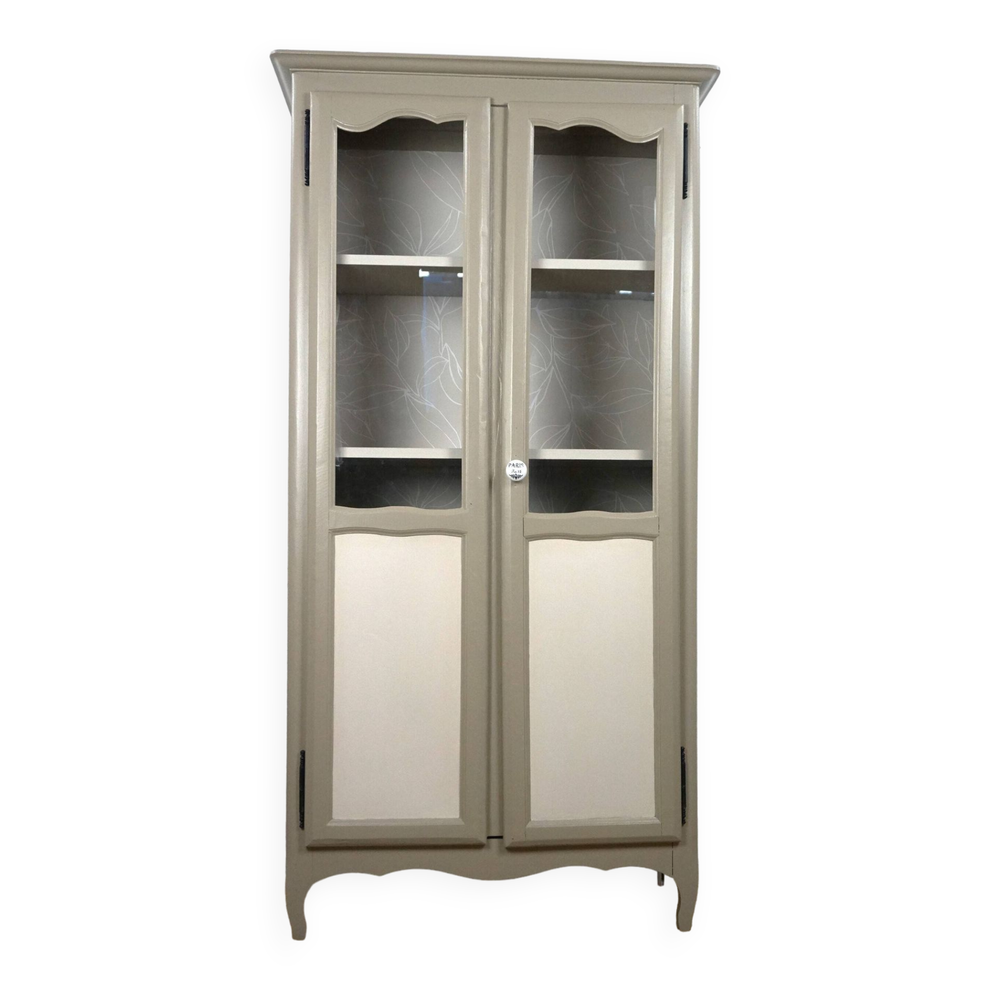 Parisian showcase dresser revamped country style wallpaper paint