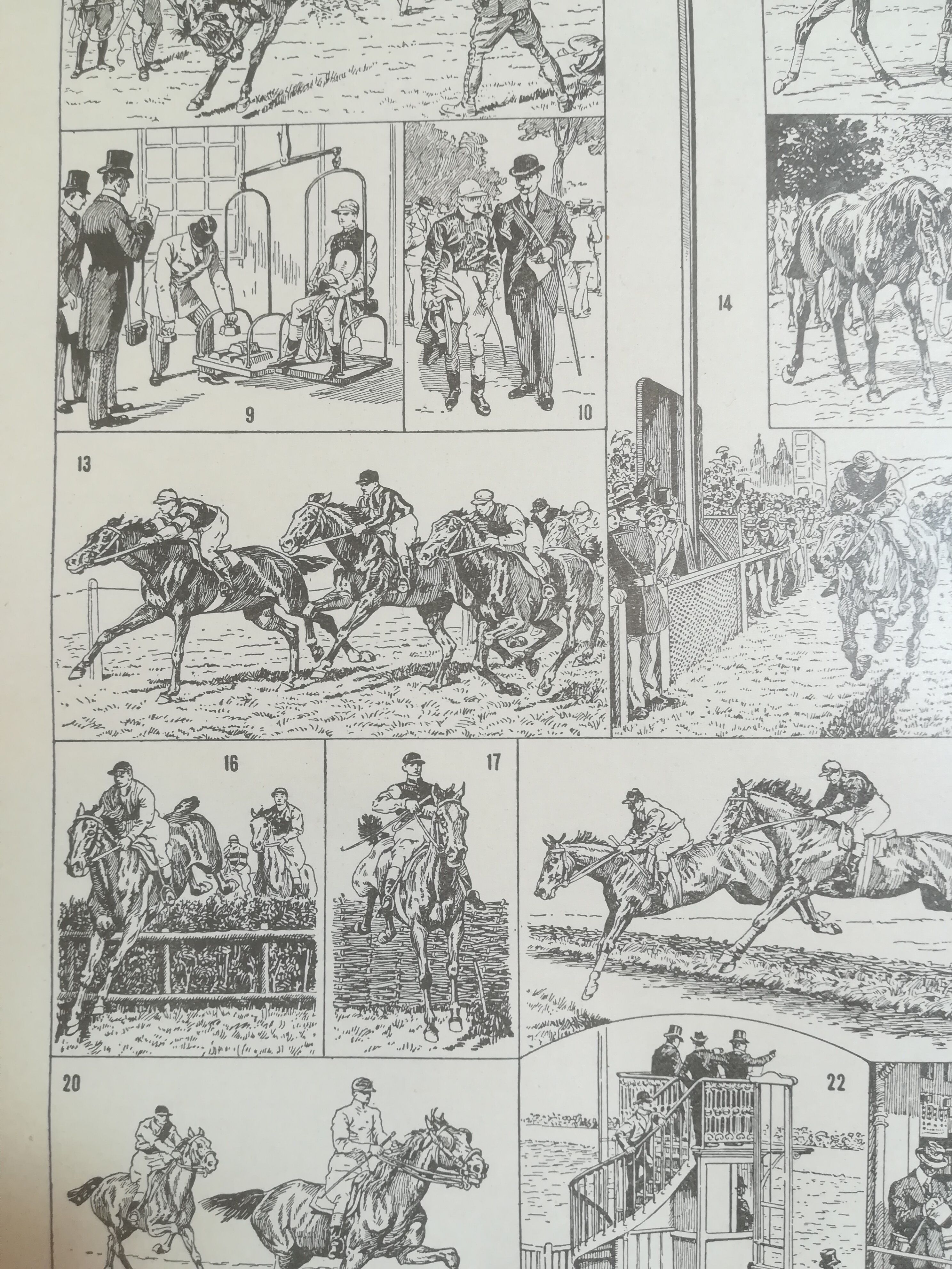 Lithograph on horse racing from 1928