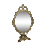 Antique table mirror in gilded bronze