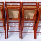 Set of 4 canned folding chairs