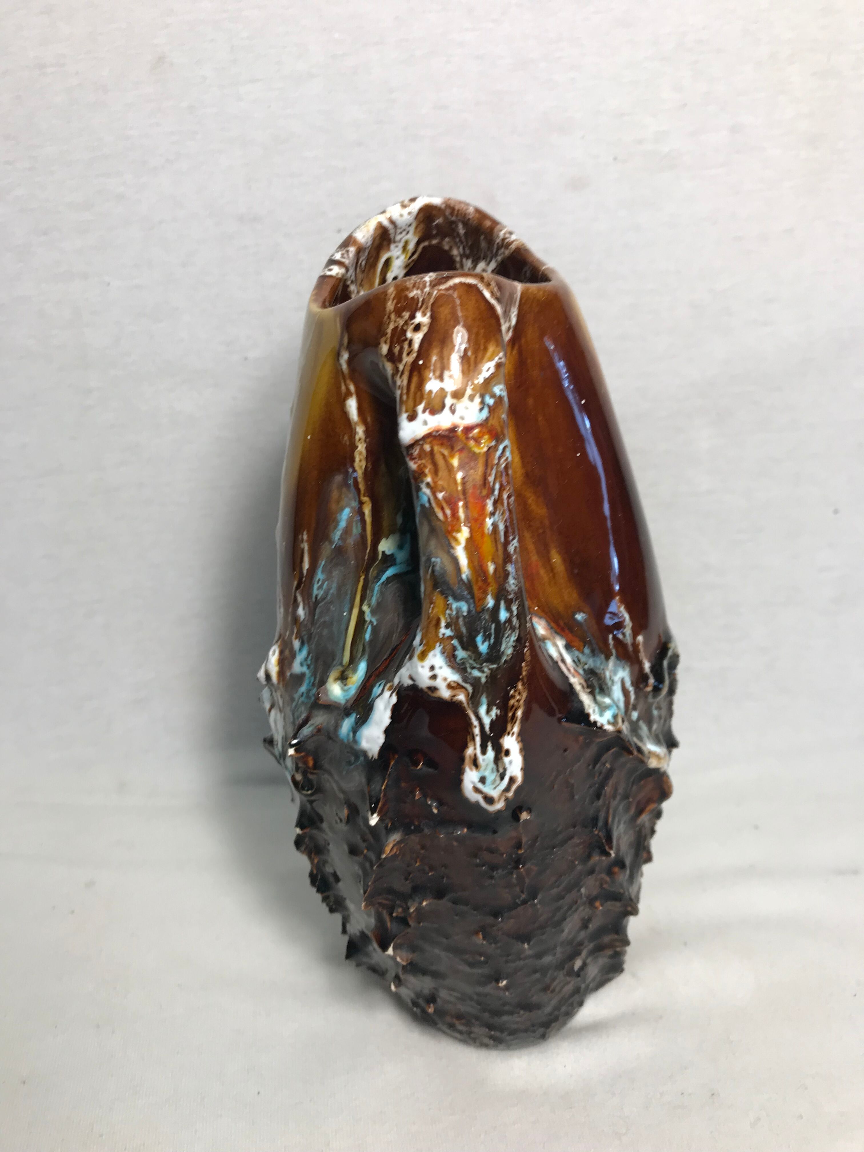 Former vallauris + 2 handles ceramic vase stamped vintage