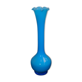 Vase opaline bleu vintage