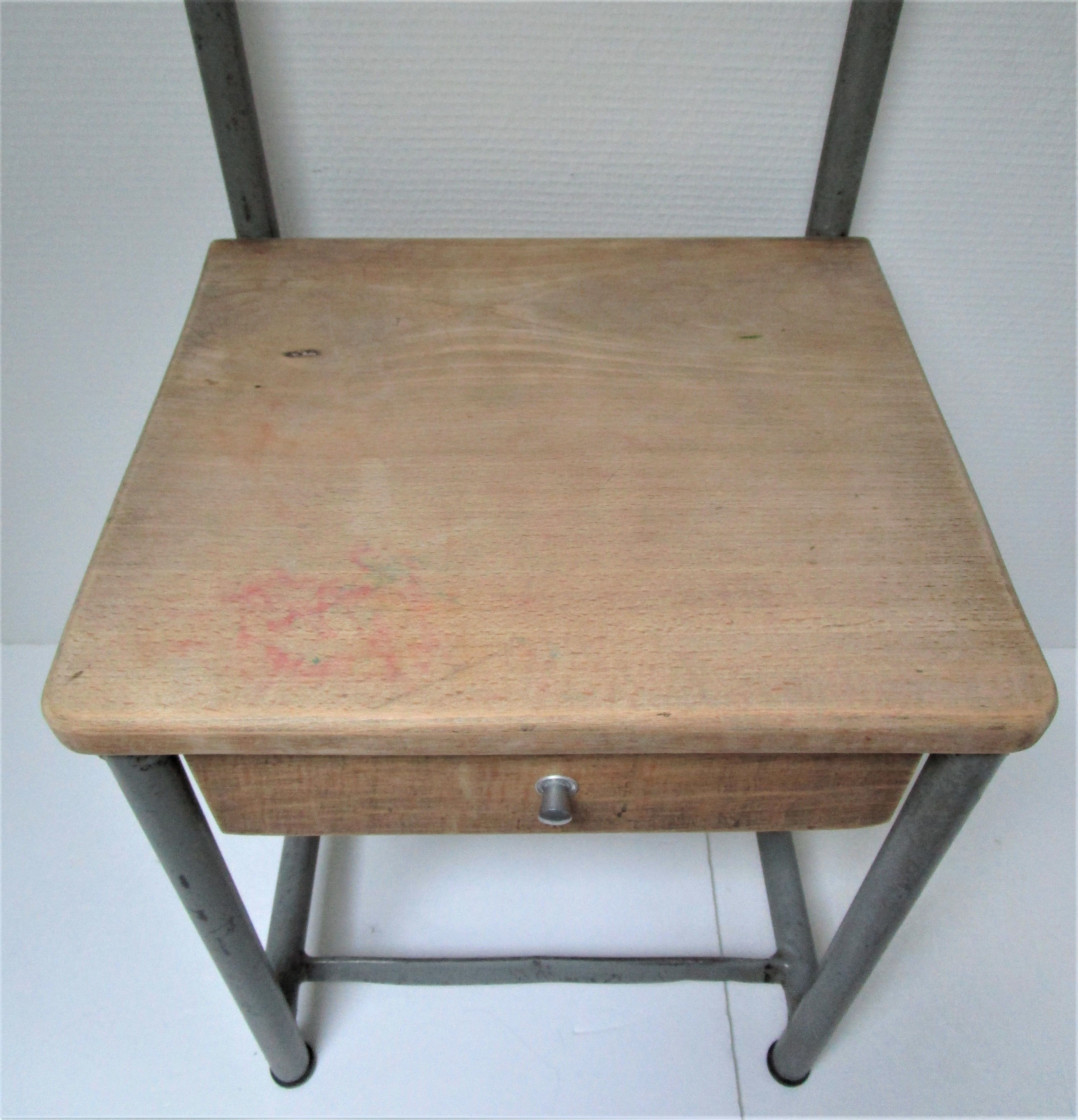 Bedside of boarding school wood vintage metal 50 s