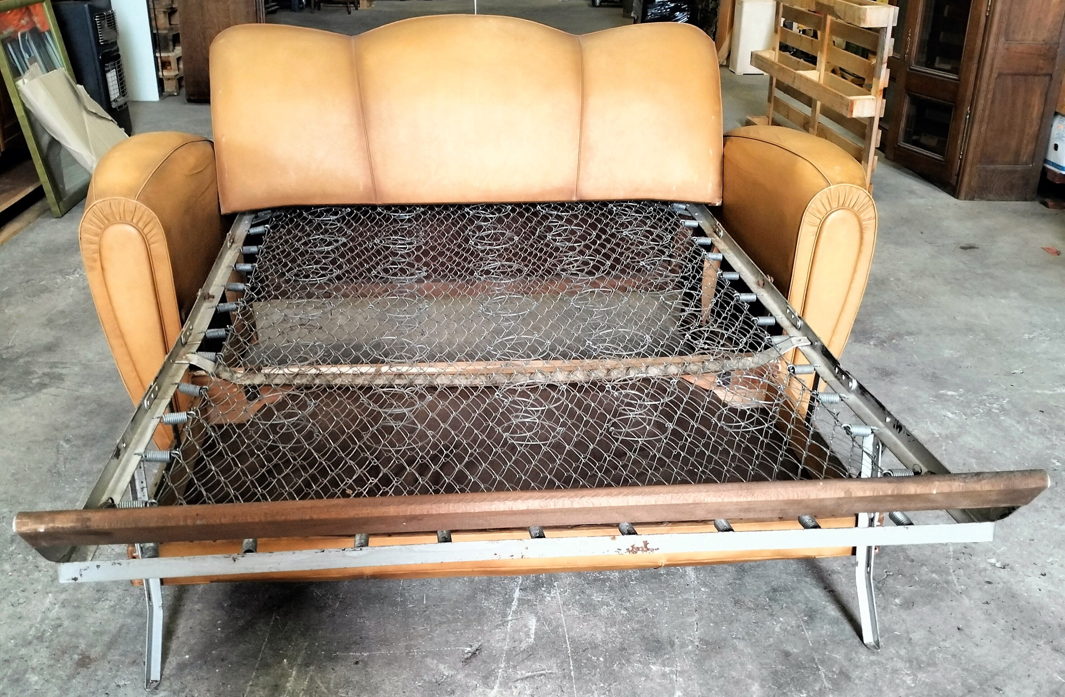 Vintage convertible moustache club sofa